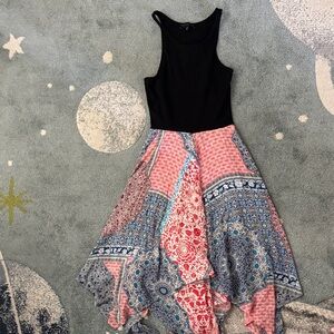 Sanctuary Black and Multicolor Midi Dress